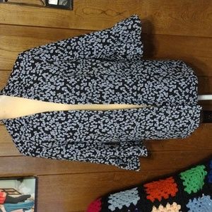 Nine West black floral jacket 10